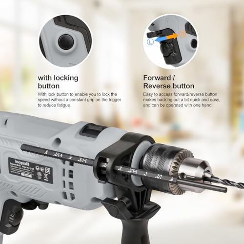 4.5A Hammer Drill Corded Impact Drill with 105Pcs Kit - style: Hammerdrill with 105pcs Accessories