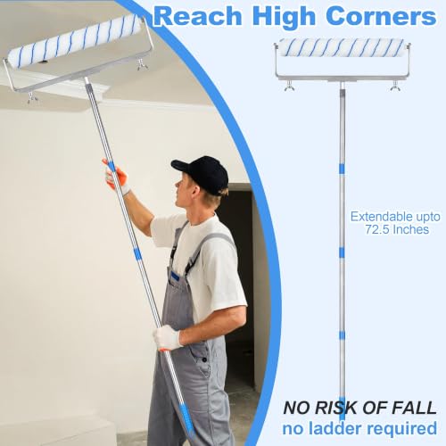 12 Pcs 18 Inch Paint Roller Kit with Tray