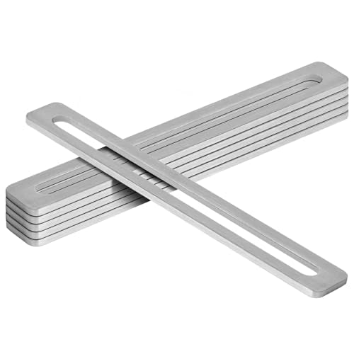 6 Pack 8" x 1" Adjustable Slotted Mending Plates, Stainless Steel | Slot for 3/8" Bolt - size: 8" x 1"