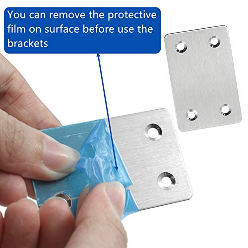 BokWin 12Pcs Flat Straight Mending Plates, 2.4" x 1.5" - size: 2.4" x 1.5" (Silver)