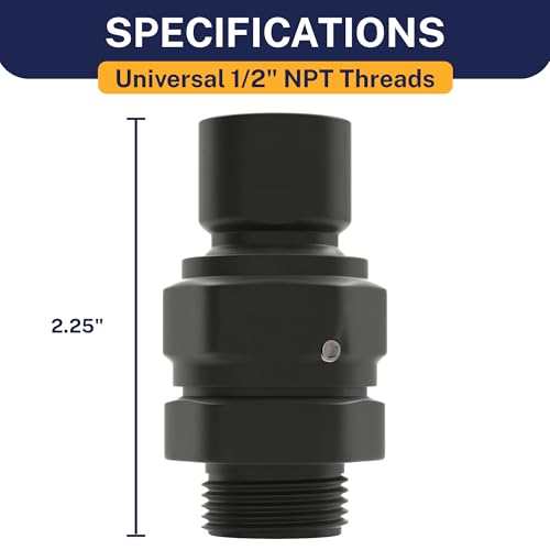 HammerHead Showers® Solid Metal Shower Head Swivel Ball Adapter, Matte Black | Adjustable Pivot Ball To Adjust Showerhead Angle | Universal Connector Joint Fits Fixed, Hand Held & Rain Shower Heads - color: Matte Black