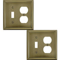 OKAWYC Toggle/Duplex Light Switch Cover Luca Metal Wall Plate, 2-Pack Antique Brass 2 Gang, for Light Switch Cover Outlet Cover Decorative Wallplate, Durable - size: Toggle/Duplex