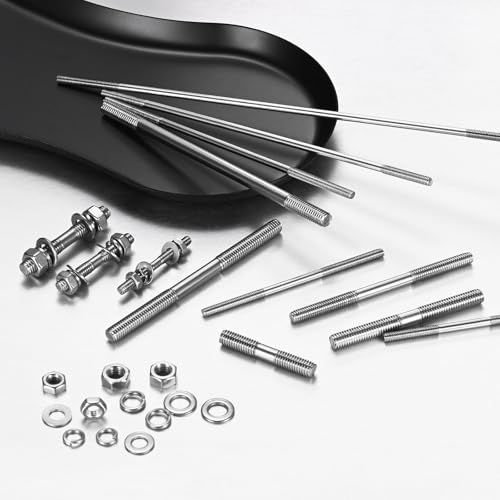 M METERXITY 20-Set Double End Threaded Stud Screw Bolt, M4x50mm Stainless Steel Push Rod Dual End Thread with Washer for Electrical/CNC Equipment/House Maintenance, Right Hand Thread - size: M4x50mm