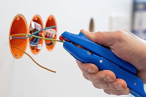 WEICON Mini-Duo No. 150 Stripper / 20-10 AWG (0.5-6 m squared)/Cable with Side Cutter/Blue red/ 6 19/64 inch (160 mm)