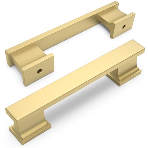 COTYKILEY 10 Pack 3.75 Inch(96mm) Brushed Gold Cabinet Handles Gold Kitchen Cabinet Pulls Cabinet Door Handles Kitchen Cabinet Hardware - color: Brushed Gold, size: 3.75" Hole Center（96MM）