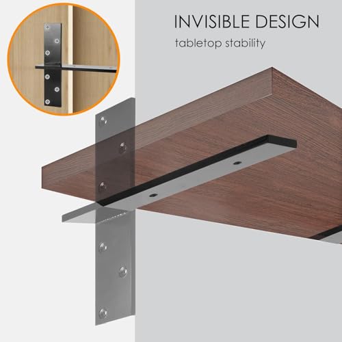 Floating Shelf Bracket Heavy Duty Free Hanging Countertop Support Bracket 2 Pack 10" Lx2 W Hidden Shelf Bracket for Floating Wall Countertops, Bars, Desks, Bench Seats, Vanities, Mantels - size: 10 Inch, style: 2 PACK