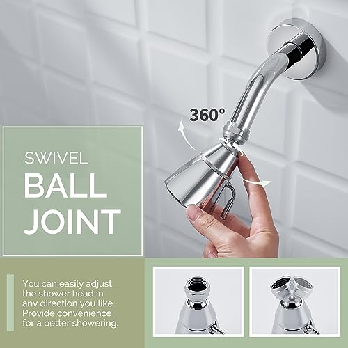 Angle Simple Shower Head High Pressure, Brass Shower Sprayer G 1/2, Chrome - color: Chrome