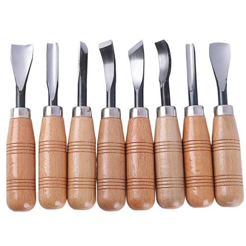 8PCS Wood Carving Chisels, Wood Carver, Carving Tool Set, Spoon Carving, Bowl Carving Tool, Spoon Gouge, Curved Chisel, DIY Sculpture Carving