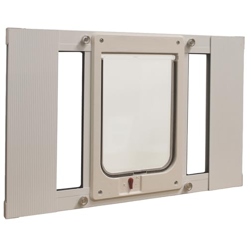 Ideal Pet Products Aluminum Sash Window Pet Door - size: 7-1/2" x 10-1/2" Chubby Kat Flap Size, style: Window Width: 23" - 28"