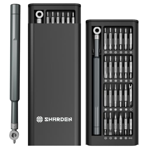 SHARDEN Precision Screwdriver Set for Electronic Repair 60 in 1 | Small Screwdriver Set, Magnetic Repair Tool Kit for Laptop, iPhone, Cell Phone, PC, MacBook, Computer, PS5, Glasses, Watch - color: 60 in 1 Black