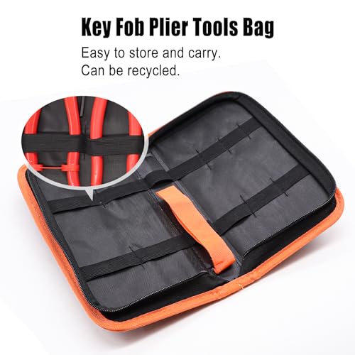 weideer 40 Sets Key Fob Hardware with Key Fob Plier Tools Bag, Glass Running Pliers for Wristlet Key Fobs/Key Lanyard/Key Chain Hardware Install - color: Red+key Fob+plier+bag