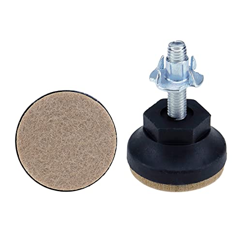 10pcs Felt Base Plastic Furniture Feet with M8x32mm Bolt Screw-on Chair Table Legs (Diameter 1.6-Inch) - size: 1.6"/41mm