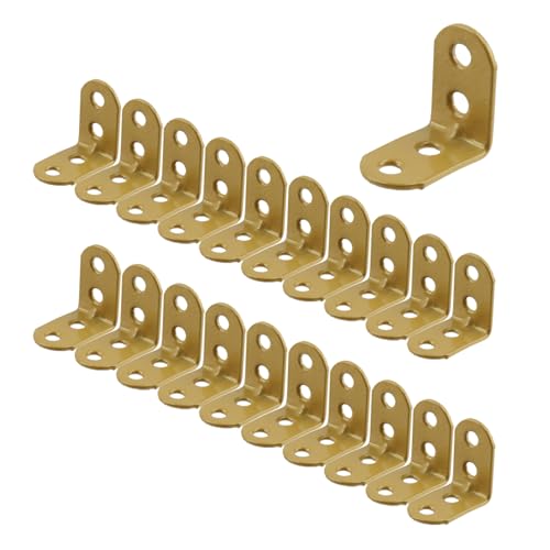 Wealrit 1.1" L Shape Bracket Corner Braces 20PCS,Gold Right Angle Brackets - size: 1.1"