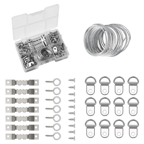 Picture Hanging Wire Kit D Rings Picture Hardware with Screws - size: size_4