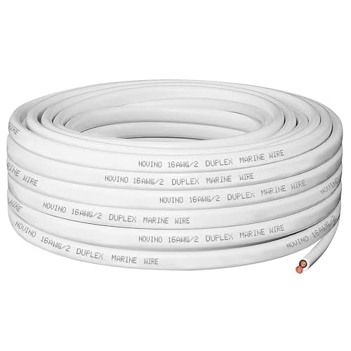 16 Gauge Marine Wire 16 AWG Duplex Marine Grade Wire,15FT 16/2 AWG Cable | Flexible Oxygen-Free Tinned Copper Corrosion Resistant Boat Electrical Cable for Boat/Automotive/RV/Camper/Trailer Outdoor - size: 15 ft, style: 16 gauge