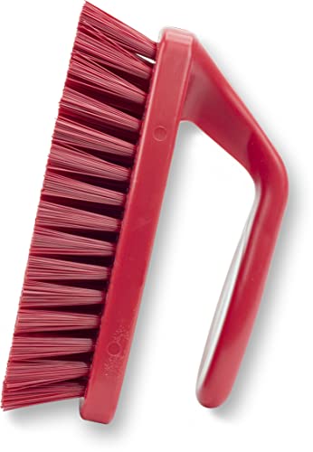 SPARTA Scrub Brush with Iron Shaped Handle and Stiff Bristles, Heavy Duty Scrubber Brush for Kitchen, Bathroom, Shower, Tile, Sink, Carpet and Bakepans, Polypropylene, 6 Inches, Red, (Pack of 6) - color: Red, size: 6 Inches (Pack of 6)