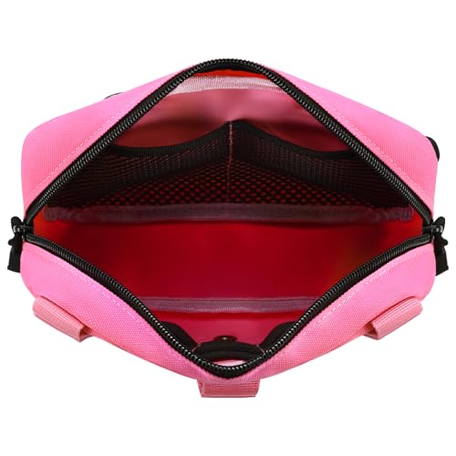 FRTKK Tactical Molle Admin Pouch Utility Laser Cut EDC Tool Pouch Bag Horizontal Modular Pouches Include US Flag Patch and Keychain - color: Pink