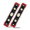 MELOTOUGH 9 Inch Torpedo Level Magnetic,Small Leveler Tool,Spirit Level with 45/90/180 Bubbles,V-Groove,Shock Resistant Leveler,Red(2PCS) - color: Red-2pcs