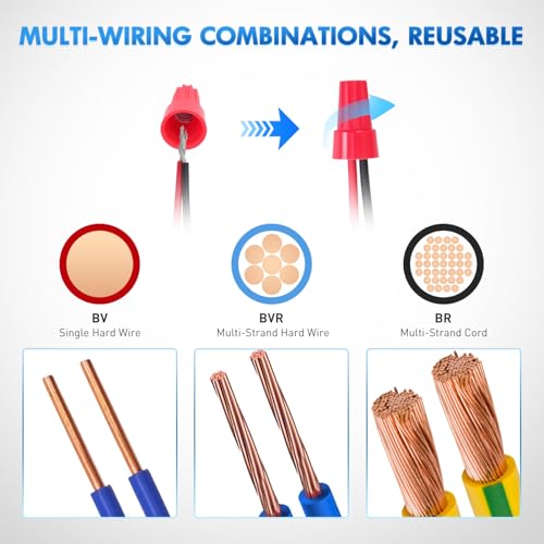 Nilight 100PCS Red Wire Connectors Kit 14-12 AWG Electric Wire Caps - color: 100PCS 14-12# Wire Caps