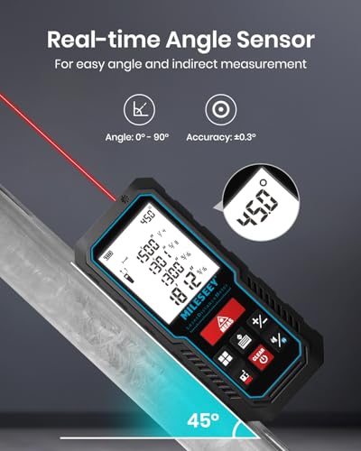 MILESEEY Laser Measure, Laser Measuring Tool with Angle Sensor