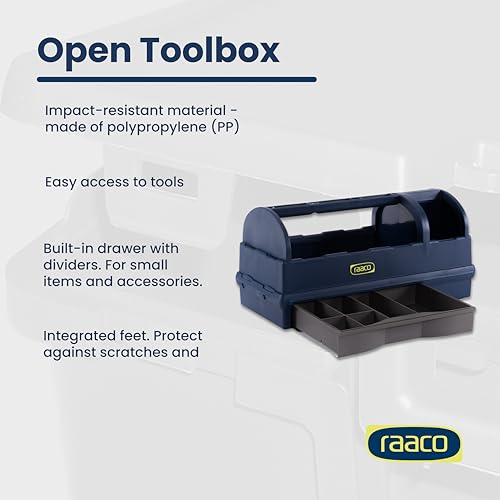 Raaco Open Portable Tool Box Organizer with Handle - Hand-Held Storage - style: Open