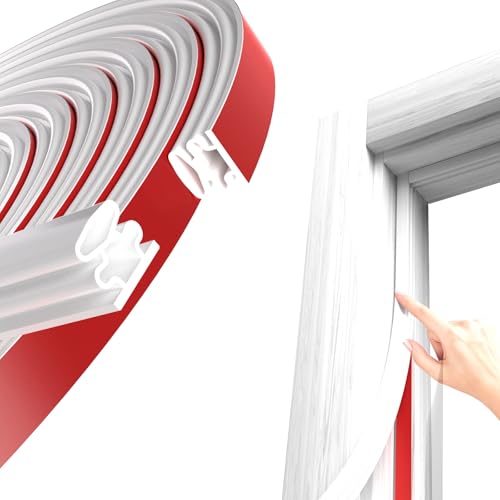 White D-Shape Weather Stripping 20Ft (Fits 0.3–0.4in Gaps) - color: White, size: 0.39" Thick x 20 Ft