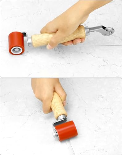 QWORK Seam Roller, 2 Pcs 40mm Silicone Seam Roller with 6mm Brass Detail Penny Roller, Smoothing Seam Roller Tool for PVC/TPO/EPDM Single Ply Roofing Tape - color: 2 Pcs
