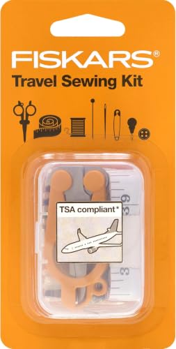 Fiskars Sewing Kit,Gifts for Mom,27-Piece Travel Sewing Set with Case,Orange,(Pack of 12) - size: (Pack of 12)