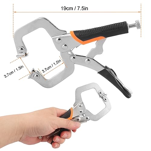 4 Pack 6 Inch C Clamp Locking Pliers,Locking C Clamp With Non-Slip Rubber Grip, Adjustable Nickel Plated C Pliers for Wood Working, Welding, Electrician Maintenance and More, by GENHAKON - size: 4 Pack 6 Inch