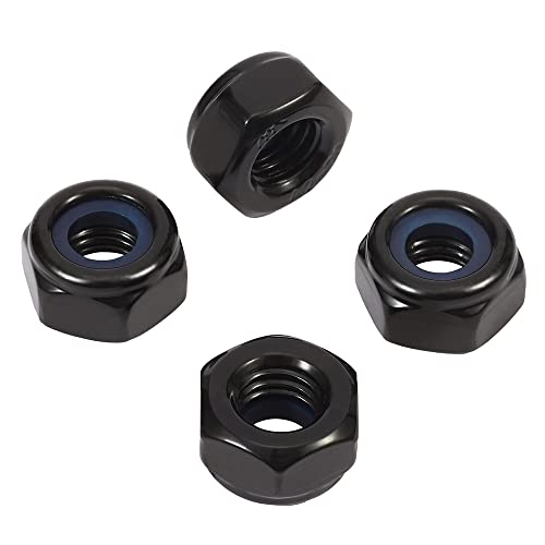 1/2-13 Nylon Insert Hex Lock Nuts Locknuts, 304 Stainless Steel 18-8, Black Oxide, 25 PCS - color: Black, size: 1/2-13