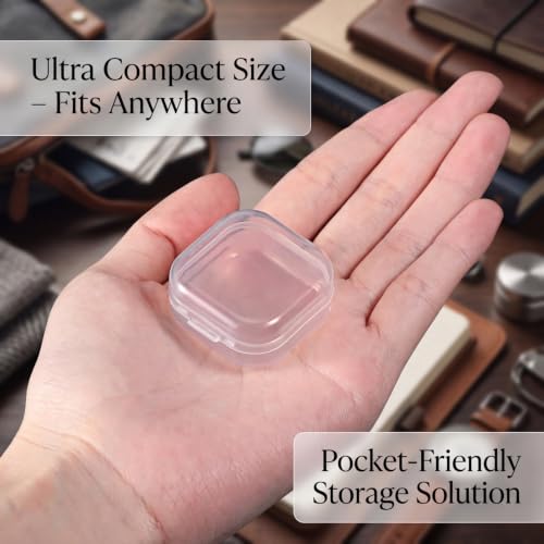 24 Packs Small Clear Plastic Beads Storage Containers Box with Hinged Lid for Storage of Small Items, Crafts, Jewelry, Hardware(1.37 x 1.37 x 0.7 Inches) - size: 1.37 x 1.37 x 0.7 Inches
