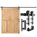SMARTSTANDARD 10 FT Heavy Duty Sturdy Sliding Barn Door Hardware Kit Black - size: 10 Feet