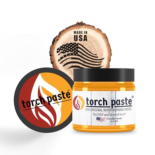 Torch Paste - The Original Wood Burning Paste | Made in USA | Heat Activated Non-Toxic Paste for Crafting & Stencil Wood Burning | Accurately & Easily Burn Designs on Wood, Canvas, Denim & More | 3 OZ - size: 3 oz. (weight)