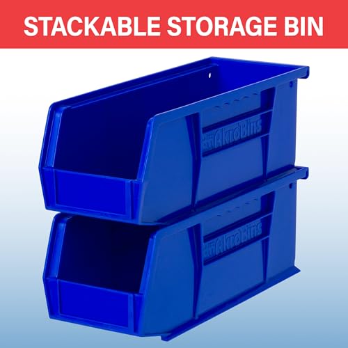 Akro-Mils 30224 AkroBins Plastic Storage Bins, 11"x 4"x 4", Red, 12-Pack - color: Red