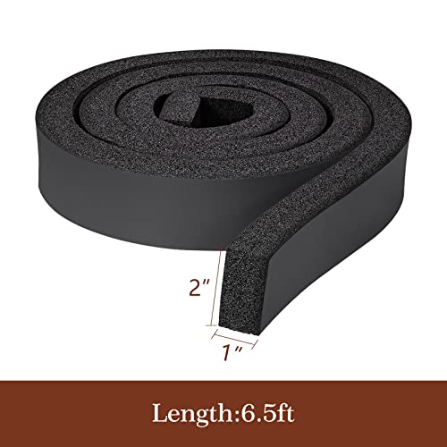 Yotache Open Cell Foam Air Conditioner Insulation Seal Strip 2"x1", 6.5 Ft - size: 2"x1"x6.5FT