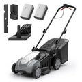 Litheli 40V Brushless Push Mower, 16″ Cordless Lawn Mower, 6 Adjustable Heights (1-3″), 50L Collection Bag & Mulching, 2×5.0Ah Batteries & Charger Included - color: Jet Black