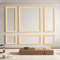 Art3d Pre-Cut Wall Molding Set of 6 pcs, 3 Top 3 Bottom, Oak - color: ‎Oak: Style 2