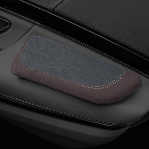 Alcantane Elbow Rest: Memory Foam Support for Car Legs and Knee, Anti-Fatigue - color: Brown right hand
