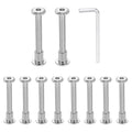 HARFINGTON 10 Set M6x50mm Hex Drive Socket Cap Bolt and M6x10mm Nuts with M4 Hex Wrench, Furniture Connector Bolts and Screws for Furniture Countersunk Belt, Silver - size: M6x50mm, M6x10mm