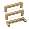 Goldenwarm 25 Pack 3 Inch Champagne Bronze Cabinet Pulls Square Handles - color: Champagne Bronze, size: 3in Hole Centers