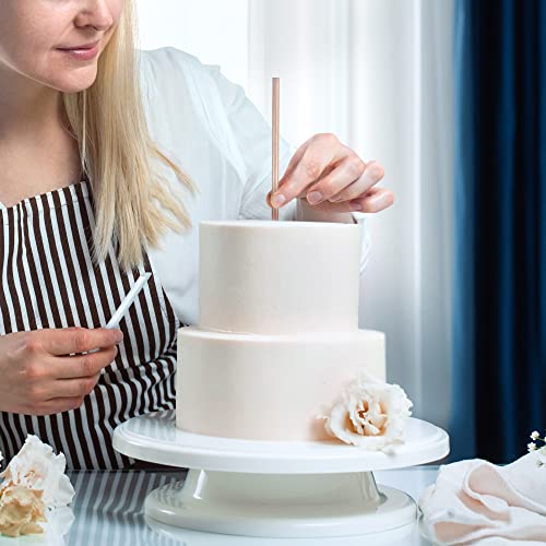BluShore Cake Boards Tiering Kit - Cake Board 10 Inch, 8 Inch, and 6 Inch (5 Pieces Each) With Parchment Paper Rounds, Wooden Dowels, and Straw Dowels - Cardboard Cake Rounds Stacking Kit [130 Pieces]