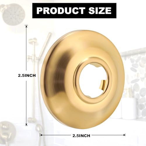 AT2199BG Shower Arm Flange,Replacement For AT2199BG Shower Flange Cover Plate,Brushed Gold Shower Head Flange,Universal Shower Arm Escutcheon,Shower Trim Kit Part.Brushed Gold
