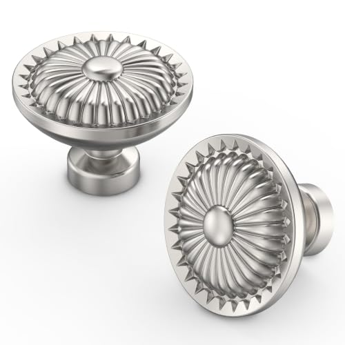 Asidrama 10 Pack Brushed Satin Nickel Kitchen Cabinet Knobs - color: Brushed Satin Nickel, size: Single Hole Knob