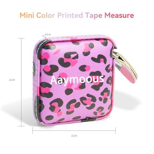 Mini Retractable Soft Tape Measure for Sewing, Cloth, Fabric & Body Measurements Measuring Tape for Body Measurements - color: Pink leopard print