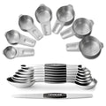 Stainless Steel Measuring Cups & Spoons Set, EWFEN Kitchen Tools Nesting Measuring Cups and Spoons, Fits in Spice Jars for Baking & Cooking, BPA Free, Set of 15 with Leveler, Black - color: Black Spoons