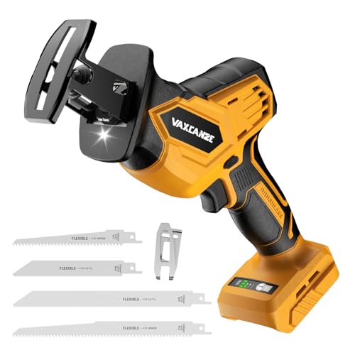 Cordless Reciprocating Saw for Dewalt Battery, 3 Variable Speed 0-3500 Brushless Motor, Tool-free Blade Change, 4 Saw Blade Potable Recipro kit for Wood/Metal/PVC Cuts - Tool Only
