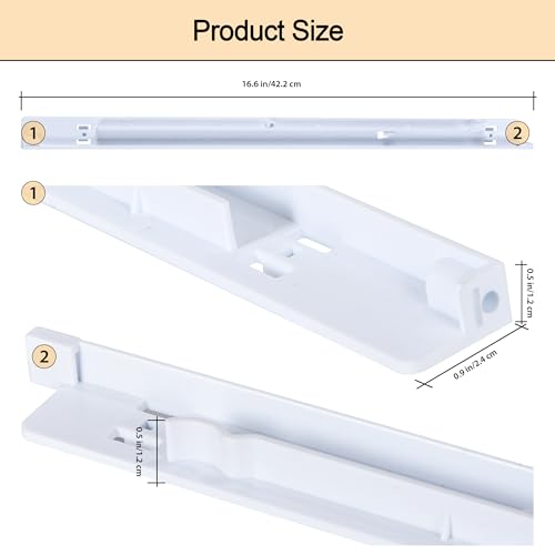 Upgrade 240530601(Left) & 240530701(Right) Refrigerator Drawer Slide Rail Replacement, Pan Hangers Slide Only Compatible with Ken-more and Frigidaire Refrigerator, Replace Part for 240460401 240460501