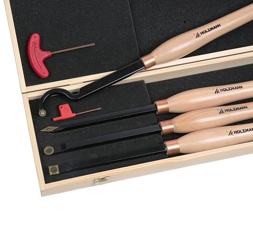 20" Full Size 4 PCS Carbide Wood Lathe Turning Tool Set, Including Swan Neck Hollower, Rougher, Finisher, Detailer, Titanium Coated Carbide Blades 2X Extended Service Life, Beech Wood Handle - size: 20INCH 4PCS