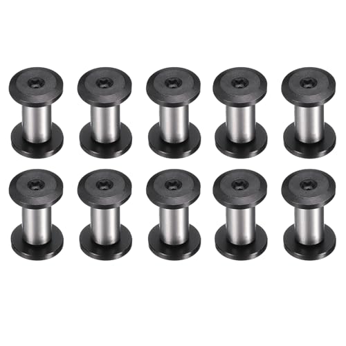 HARFINGTON 10pcs Knife Handle Screws 5 x 12mm M4 Torx Sink Head Stainless Steel Pocket Knife Pivot Pin Folding Knives Bolts Fasteners for Blade Fixing, Black/Silver - size: 5 x 12mm