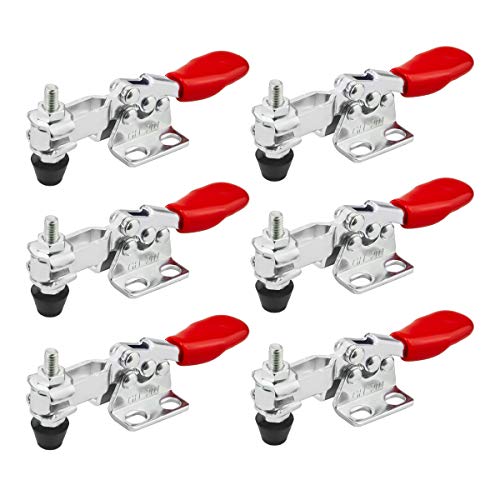 Push Pull Toggle Clamp Hand Tool 198Lbs Holding Capacity Antislip Horizontal Quick Release Heavy Duty Toggle Clamp Tool 6Pcs - style: 201, 6PK